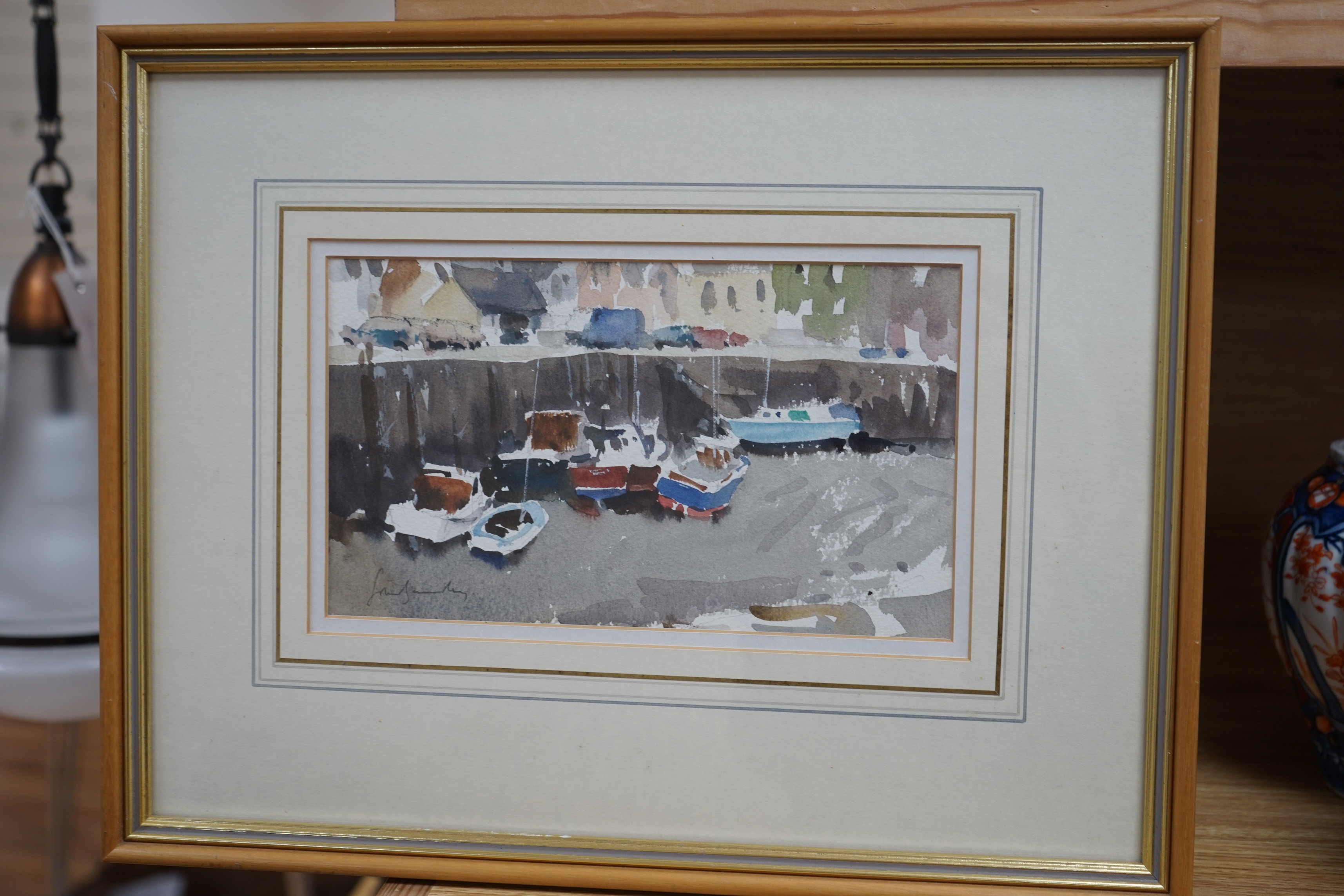John Yardley RI (1933-1996), watercolour, 'Padstow Mud', signed, 14 x 24cm. Condition - good